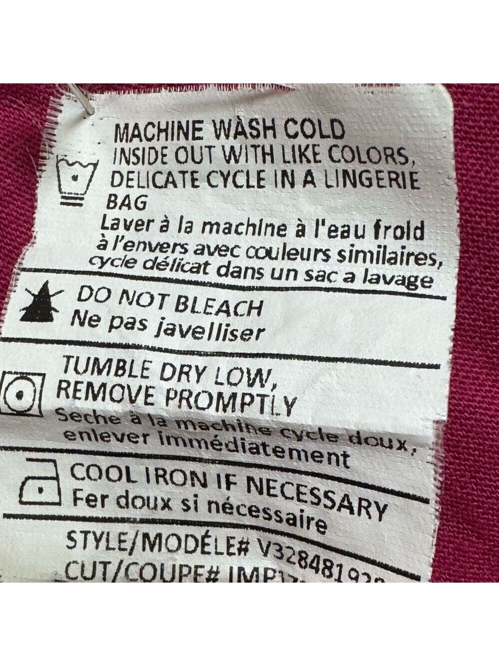 VINCE LONG SLEEVE T-SHIRT FUSCHIA. - Picture 7 of 7
